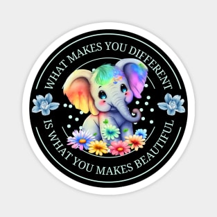 autism awareness day 2023 cute colorful baby elephant Magnet